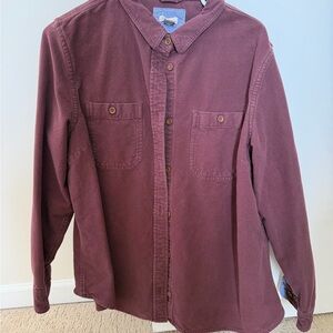 Women’s Burgundy Button-Up Shirt